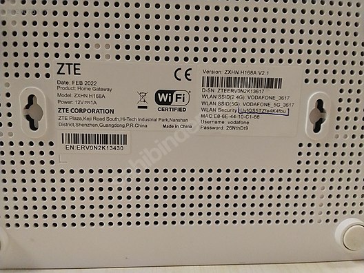 ボニック 箱なし 中古 ZTE ZXHN H367A VDSL2/FIBER MODEM SIKINTISIZ sahibinden.comda