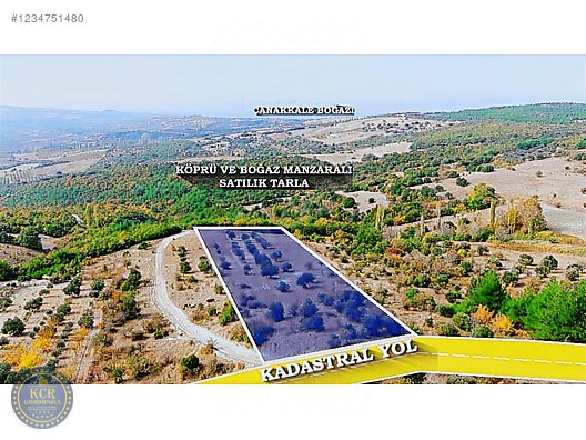 LAPSEKİ MECİDİYE'DE KÖPRÜ VE BOĞAZ MANZARALI SATILIK TARLA #1234751480