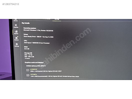 Nvidia RTX 4070ti Msi 2X - Nvidia Ekran Kartı İlanları sahibinden.com'da