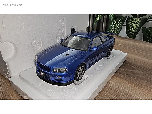 【未開封】 NISSAN SKYLINE GT-R (R34) V-SPⅡ Autoart Nissan Skyline GTR R34 V Spec Babyside Blue on sahibinden