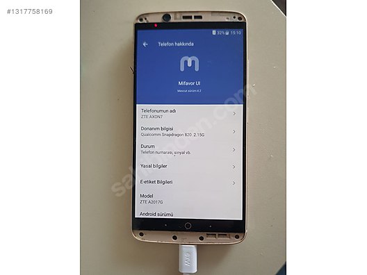 64 GB Altın ZTE Axon 7 Cep Telefonu - 1317758169 64 GB Altın ZTE Axon 7 Cep Telefonu - 1317758169