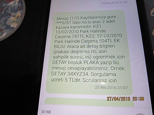 sahibinden co mesajı gitmiyor