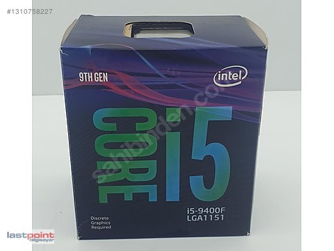 Intel Core i5 9400F 1151 9. Nesil 2.9GHz 9MB İşlemci Kutu+Fan