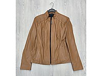 SIFIR Hakiki Kadın Deri Ceket - Kahve/Siyah