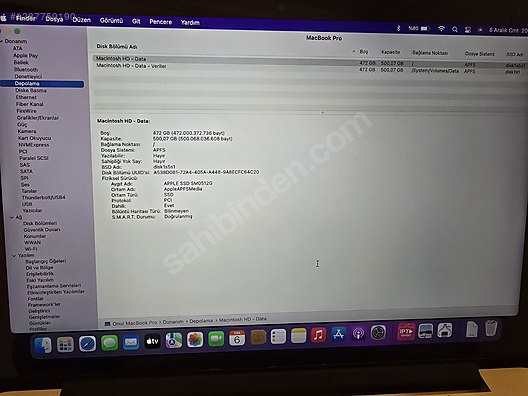 Apple Macbook / Apple MacBook Pro A1502 (2015) 512 GB SSD Temiz