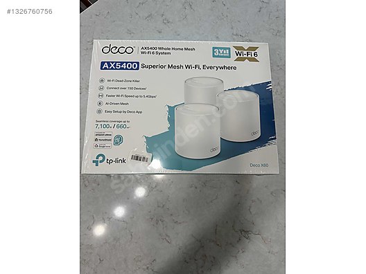 TP-Link Deco X60 AX5400 Wi-Fi 6 Mesh 3'lü sahibinden.comda