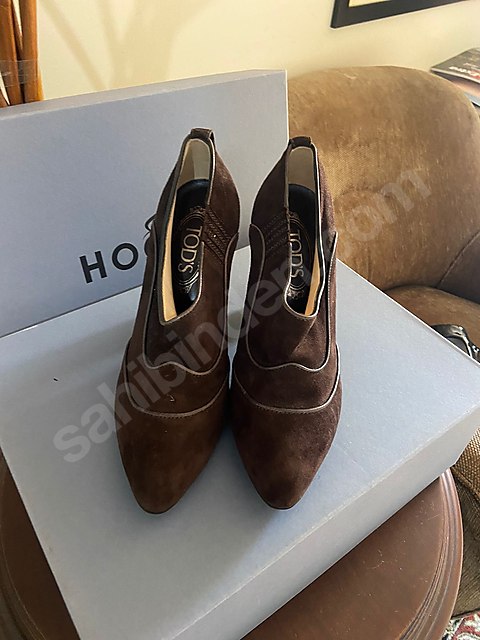 ORIG. Tod's kahve süet 37,5 numara topuklu yarım bot