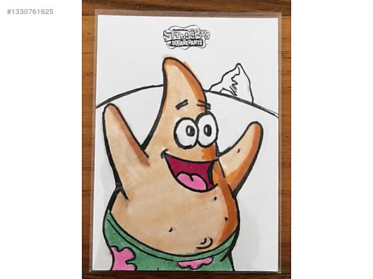 その他 Topps SpongeBob Sketch Card 1of1 Patrick Sponge Bob - Topps Chrome - Patrick 1/1 imzalı sketch kart