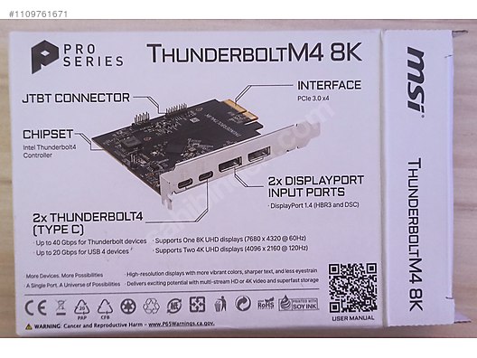 MSI THUNDERBOLD 4 KART at sahibinden.com - 1109761671