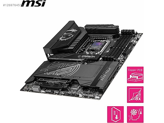 Masaüstü Bilgisayar - Anakart MSI MPG Z890 CARBON WIFI INTEL SOKET 1851 DDR5 ANAKART (SIFIR) Anakart Anakart