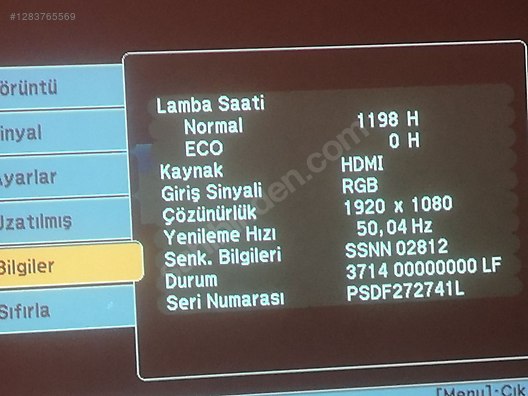 İkinci El ve Sıfır Alışveriş / Ev Elektroniği / Ev Sinema Sistemleri / Projeksiyon Cihazı / Epson