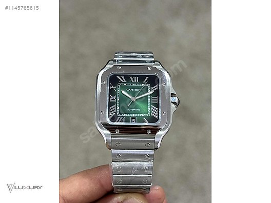 Cartier Cartier Santos Ye il Super Clone Eta Saat at sahibinden