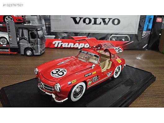 MERCEDES 300 SL KANATLI DEKALLİ KIRMIZI CHI ZHE 1.24 ÖLÇEKLİ on