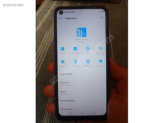 İkinci El ve Sıfır Alışveriş / Cep Telefonu & Aksesuar / Cep Telefonu / Tecno / Spark 7 Pro