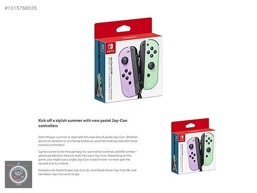 NINTENDO SWITCH JOY-CON MOR-YEŞİL SIFIR=4,999 TL - Kablosuz