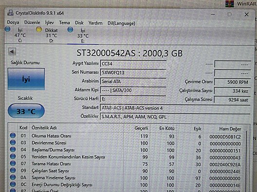 Seagate 2TB skyhawk harddisk 2 tb güvenlik kamera diski sahibinden