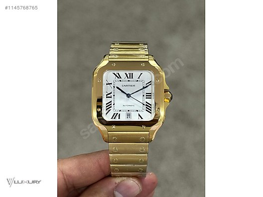 Cartier Cartier Santos Gold Beyaz Super Clone Eta Saat at