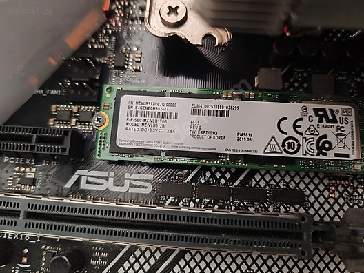 Samsung PM981a 512GB NVMe SSD - %91 Sağlık - DRAM'li sahibinden