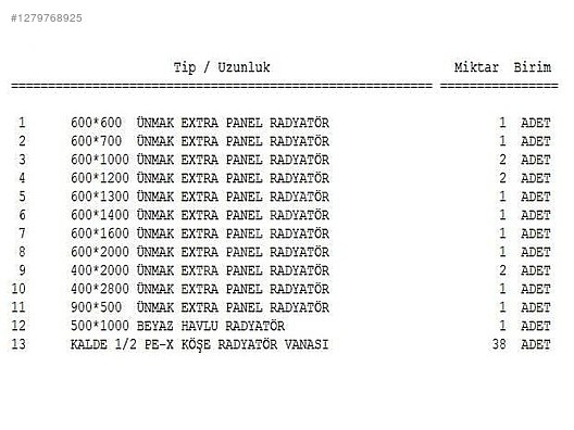 İkinci El ve Sıfır Alışveriş / Bahçe & Yapı Market / Yapı Malzemeleri / Isıtma / Petek & Havlupan