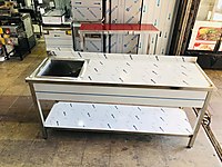 İMALATTAN PASLANMAZ EVYELİ ÇALIŞMA TEZGAHI KALIN SAÇ HAZIR #1283769662