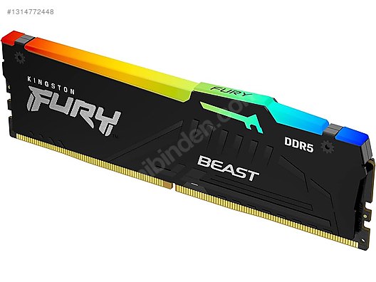 Kingston FURY Beast RGB 16GB DDR5 5600MT/s CL40 Masaüstü Bellek