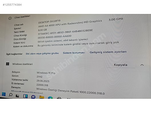 GIGABYTE GA-F2A55M-DS2 + AMD A4 4000 + 8 GB DDR3 RAM - Anakart ve Tüm Masaüstü Bilgisayar Parçaları sahibinden.com'da
