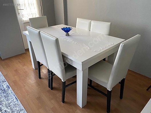 6 Kisilik Yemek Masasi Beyaz Ozel Yapim Masa Fiyatlari Ve Yemek Odasi Mobilyalari Sahibinden Com Da 897776182