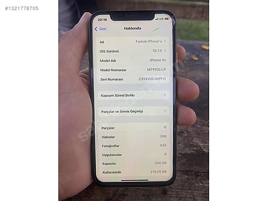 Apple / iPhone XS / TR İPHONE XS 256GB on sahibinden.com - 1321778705