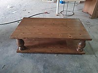 Doğal Ahşap Oyma Ayaklı Orta Sehpa