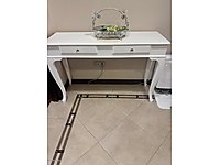 Basalan mobilya 120 cm cift cekmeceli +krom ayakli berjer