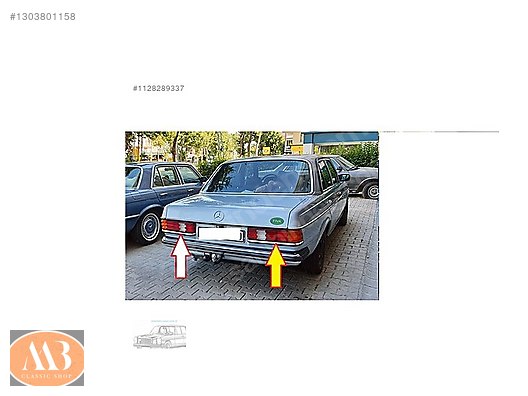 MERCEDES W123 STOP ALTI KROM ÇITA TAKIMI SIFIR SAĞ-SOL - İlan ve