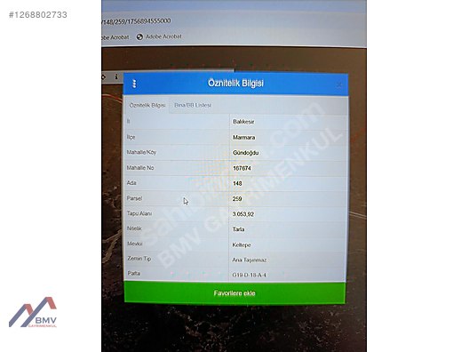Marmara Adası Gündoğdu Ana yola cepheli satılık Parsel 3054m2 #1268802733