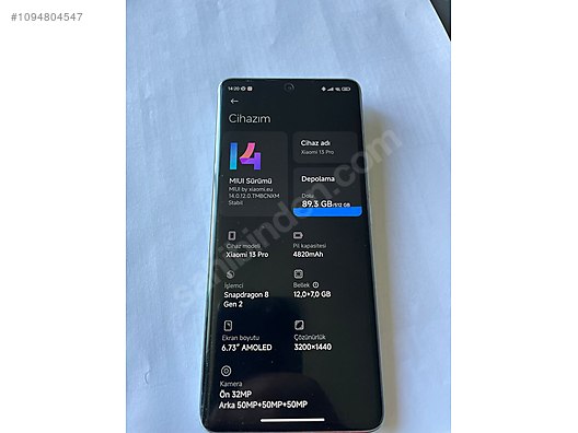 Xiaomi / 13 Pro / XİAOMİ 13 PRO 12/512 at sahibinden.com - 1094804547