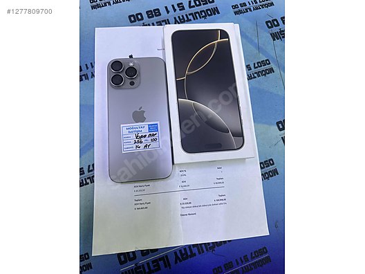 Resim Apple iPhone 16 Pro Max İkinci El TR | 256 GB | Çöl Titanyum İkinci El İPHONE 16 PRO MAX PİL 100 MOĞULTAY İLETİŞİM