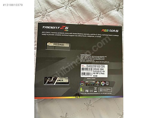 その他 0502-09 GSKİLL TRİDENT Z5 NEO RGB 2X16GB 6000MHZ CL36 EXPO DDR5 RAM