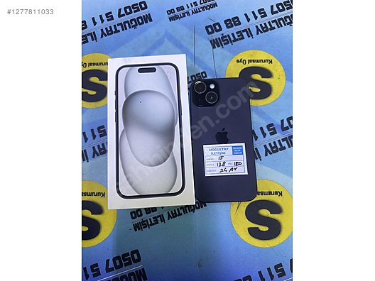 Resim Apple iPhone 15 İkinci El TR | 128 GB | Siyah İkinci El İPHONE 15 7 GÜNLÜK MOĞULTAY İLETİŞİM