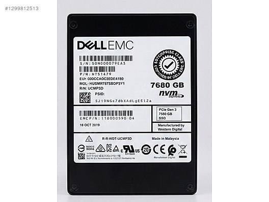 Dell 7.68TB Enterprise U.2 NVMe SSD - 2.El (Sağlık %80-%100