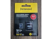 İntenso 64 Gb Hafıza Kartı 4K U3 V30 Pro Modeli