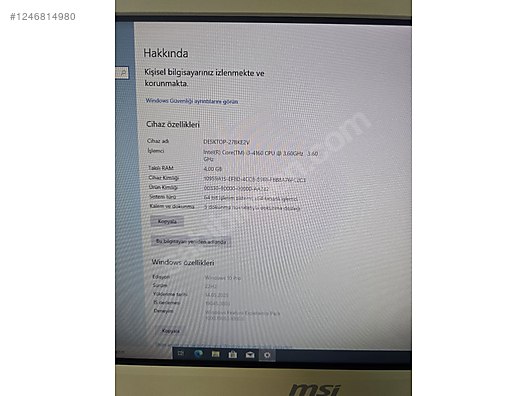 İkinci El ve Sıfır Alışveriş / Bilgisayar / Masaüstü / Modeller / MSI