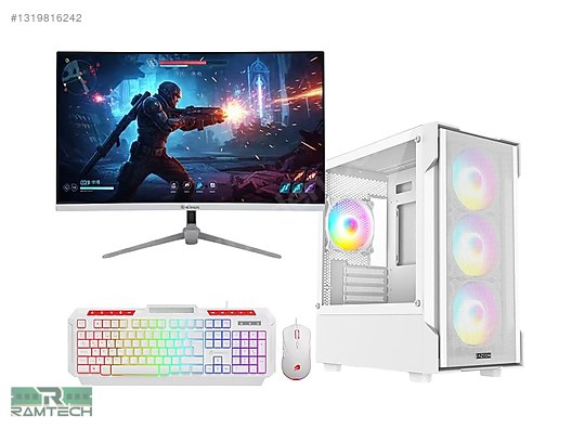デスクトップPC/i7-7700/16GB/GTX 1050 PC-OEM / İ7 7700 GTX 1050ti | 16GB Ram 512GB SSD 27'' Beyaz Full