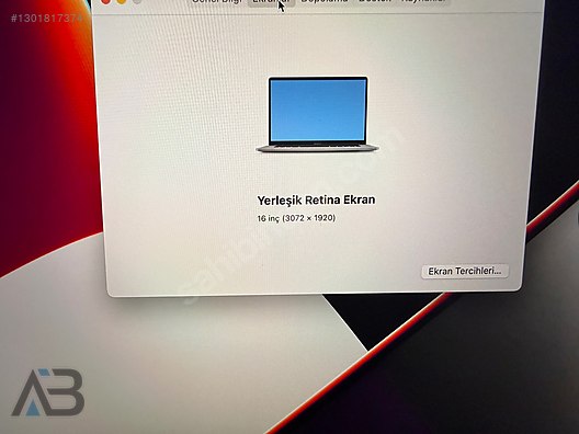 Apple Macbook / MacBook Pro 16 İNÇ 2019 i9 64RAM 2TB 8GB 21 devir