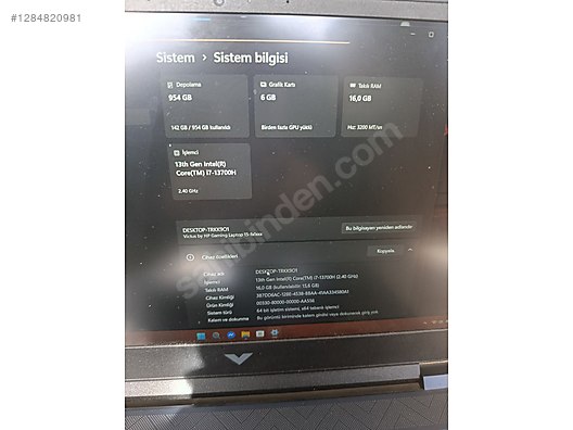 İkinci El ve Sıfır Alışveriş / Oyunculara Özel / Oyun Bilgisayarı / Oyuncu Laptop / HP