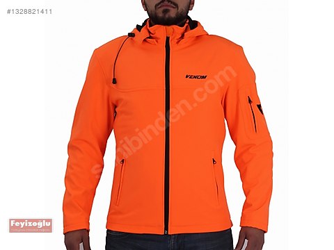 Venom Jaws Kapşonlu/Korumalı Softshell Mont (Turuncu) - L