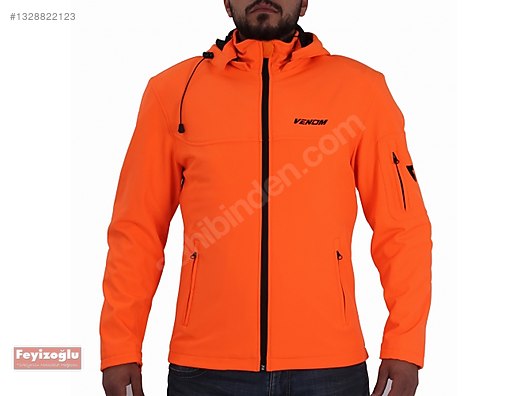 Venom Jaws Kapşonlu/Korumalı Softshell Mont (Turuncu) - 3XL