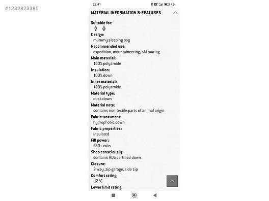 İkinci El ve Sıfır Alışveriş / Spor / Doğa Sporları / Kampçılık & Outdoor / Uyku Tulumu