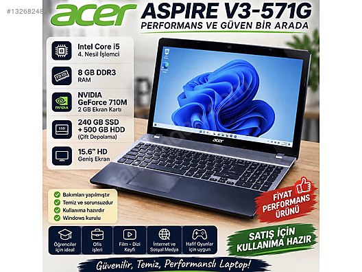 Acer / ACER ASPİRE V3 571G TAMİRSİZ TEMİZ sahibinden.comda