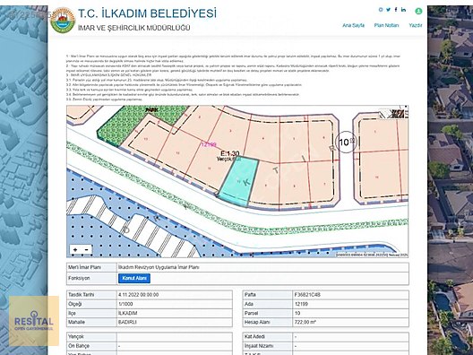 BADIRLI'DA BULVARA CEPHE KAT KARŞILIĞI ARSA