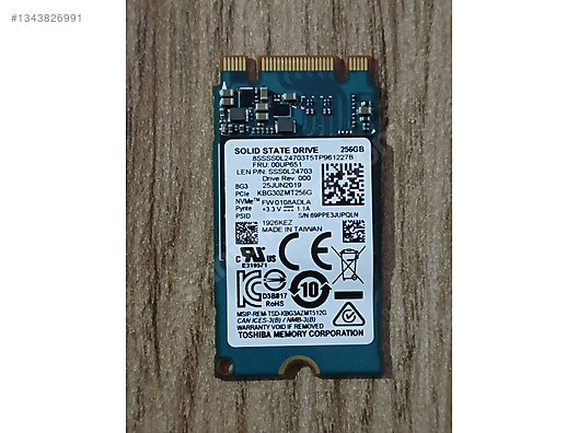 f*o様 t158 M.2 NVMe SSD 256GB 3本セット Toshiba 256GB NVMe M.2 SSD - Temiz ve Hızlı (M.2 2230 Kısa Boyu