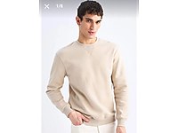 Defacto Regular Fit Bisiklet Yaka Basic Düz Sweatshirt