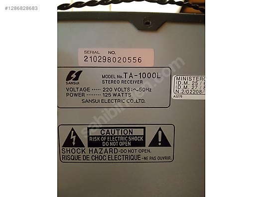 SANSUİ TA-1000L - İkinci El Sansui Müzik Seti & Teyp modelleri sahibinden.com'da!